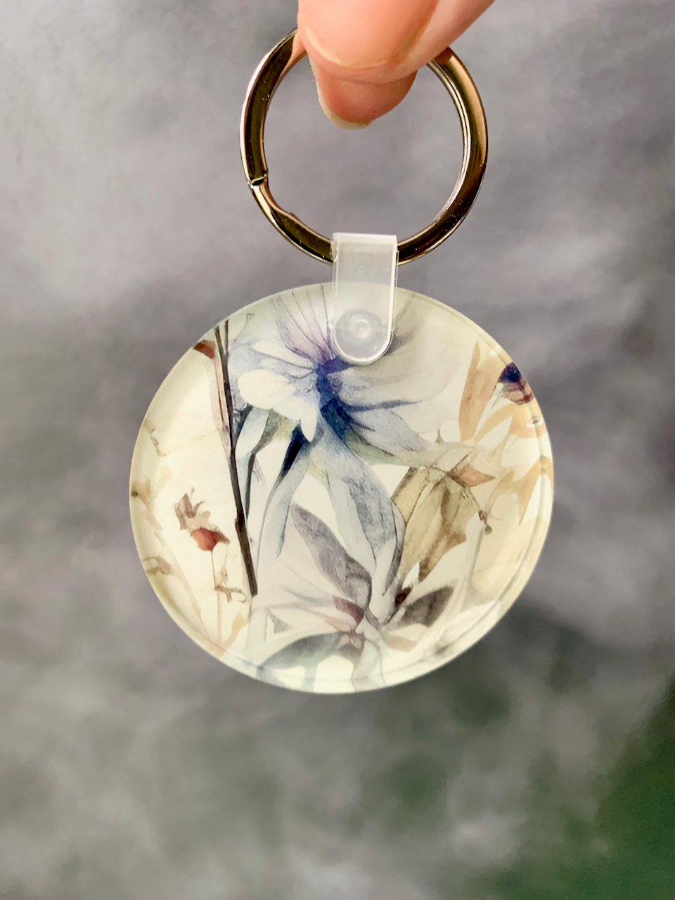 Soft Blue Garden - Acrylic Keychain