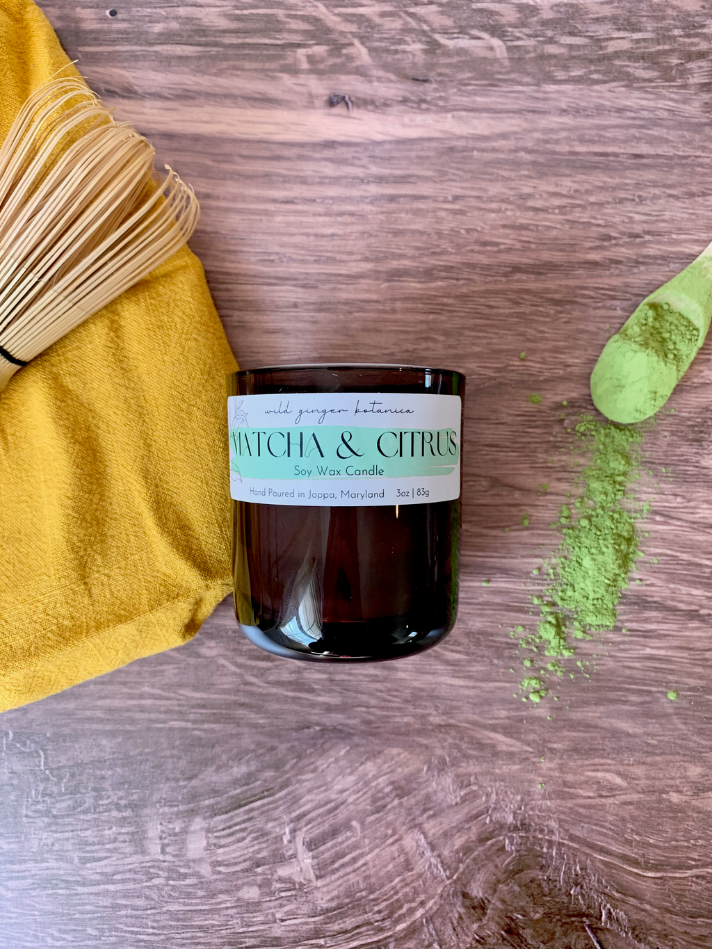 Matcha & Citrus - Mini Soy Wax Candle – Wild Ginger Botanica