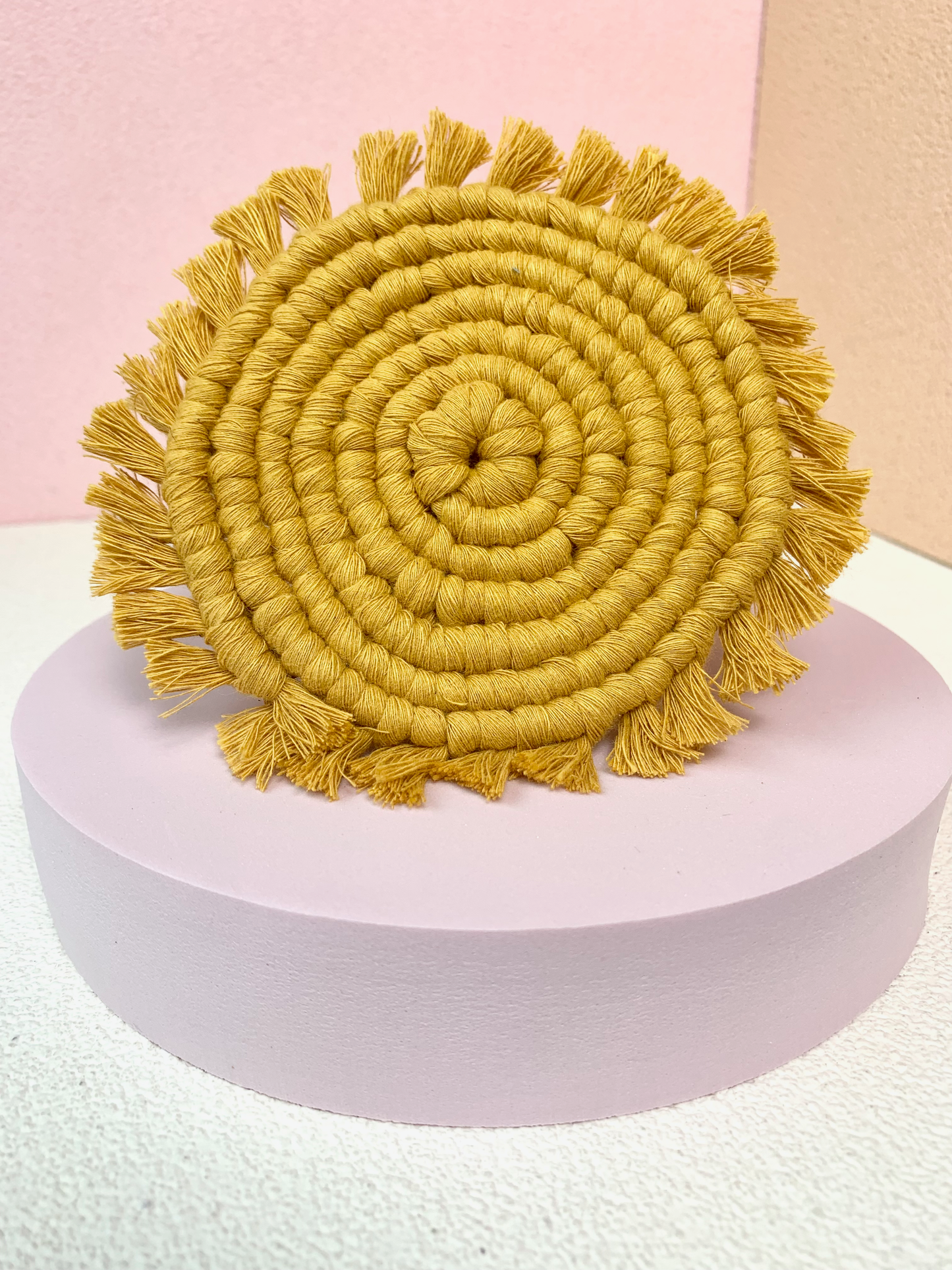 Circle Cotton Coaster - Golden Ochre