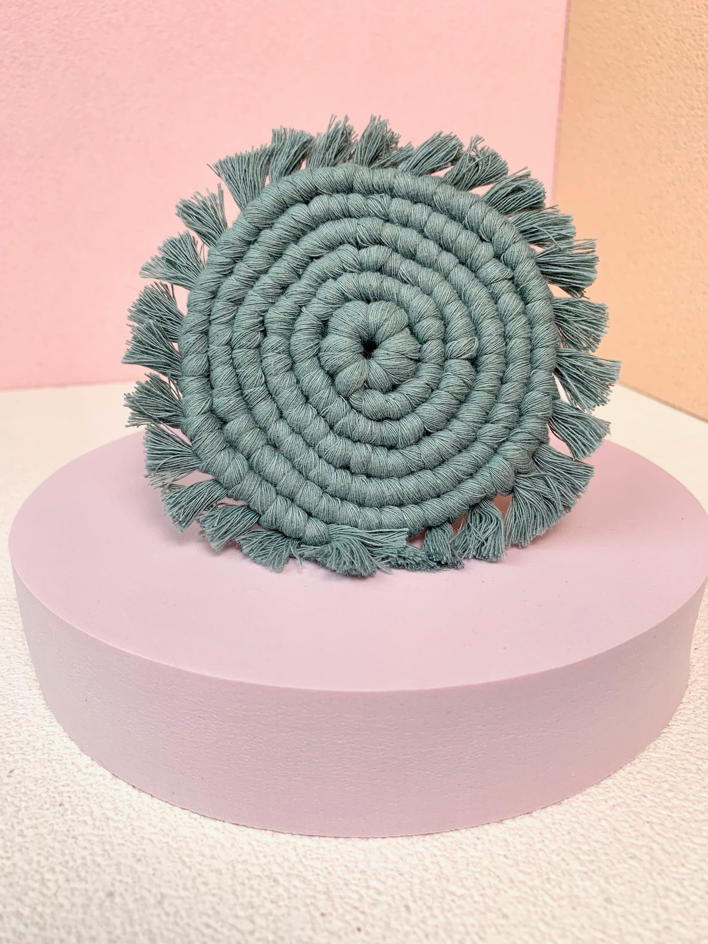 Circle Cotton Coaster - Dark Aqua