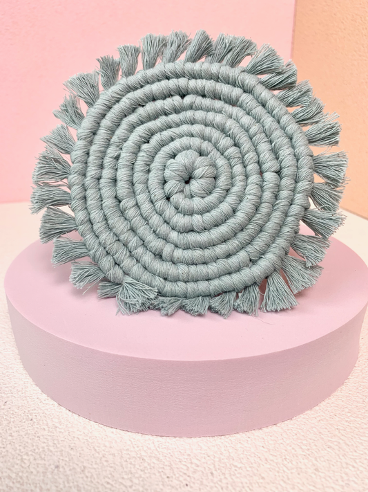 Circle Cotton Coaster - Light Aqua