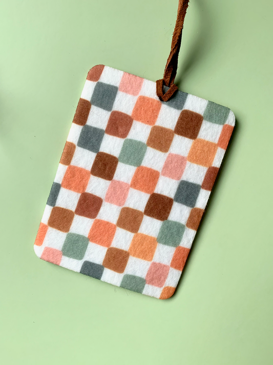 Colorful Checkerboard - Air Freshener - Pick Your Scent