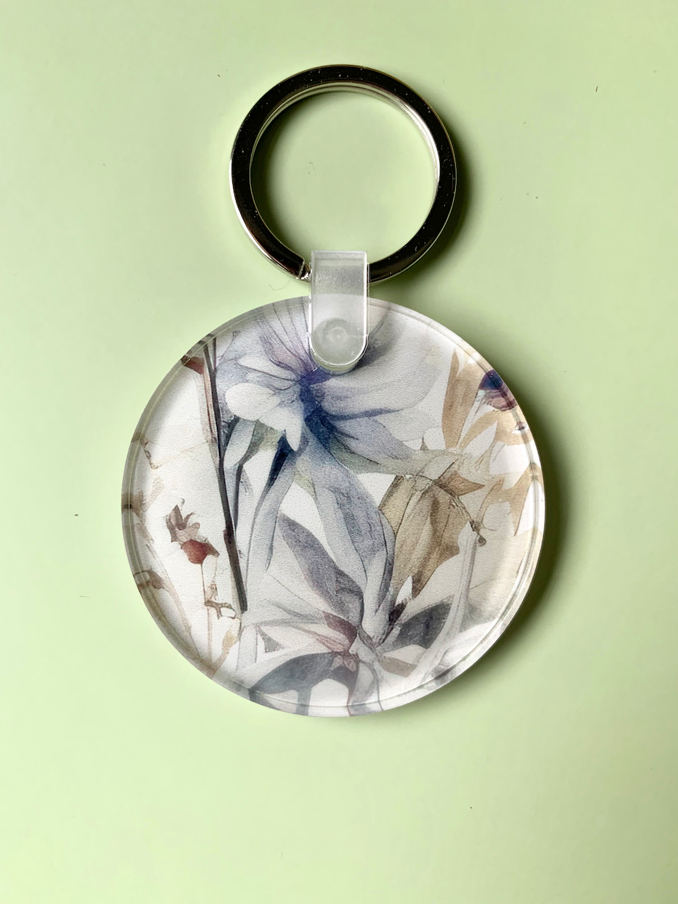 Soft Blue Garden - Acrylic Keychain